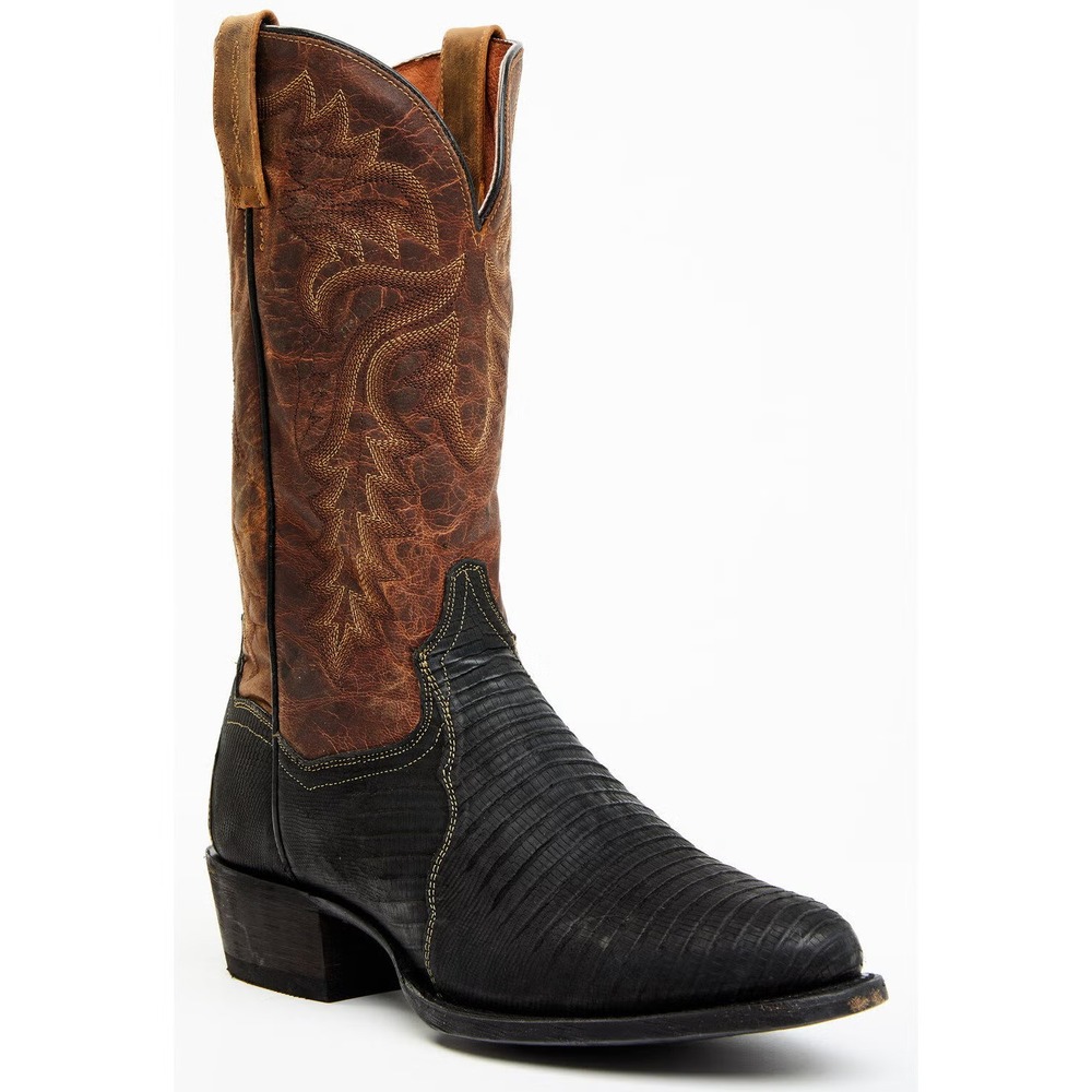 Dan Post® (Men's 8.5 D) Winston™ Exotic Teju Lizard Western Boot, Black - $320